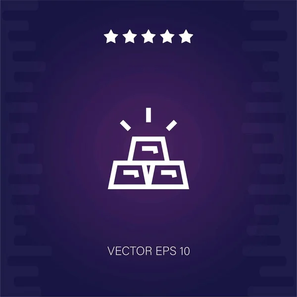 Oro Lingotes Vector Icono Ilustración Moderna — Vector de stock