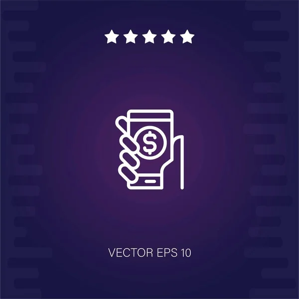 Icono Vector Pago Móvil Ilustración Moderna — Vector de stock