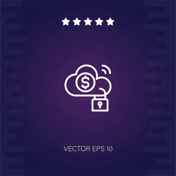 Cloud Banking Vektor Symbol Moderne Illustration — Stockvektor