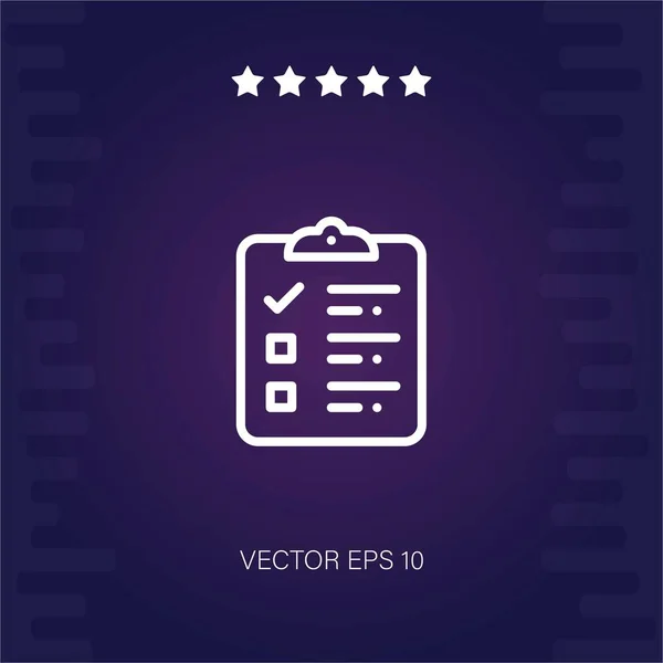 Checklist Icône Vectorielle Illustration Moderne — Image vectorielle