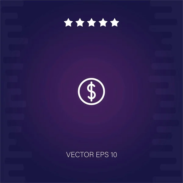 Munt Vector Pictogram Moderne Illustratie — Stockvector