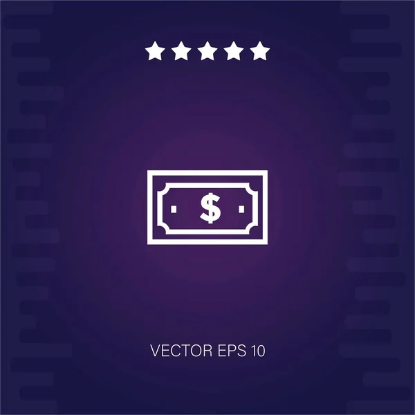 Dólar Factura Vector Icono Ilustración Moderna — Vector de stock