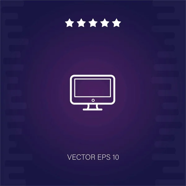 Monitor Umriss Vektorsymbol Moderne Illustration — Stockvektor