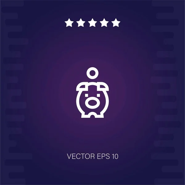 Piggy Bank Icono Vector — Vector de stock