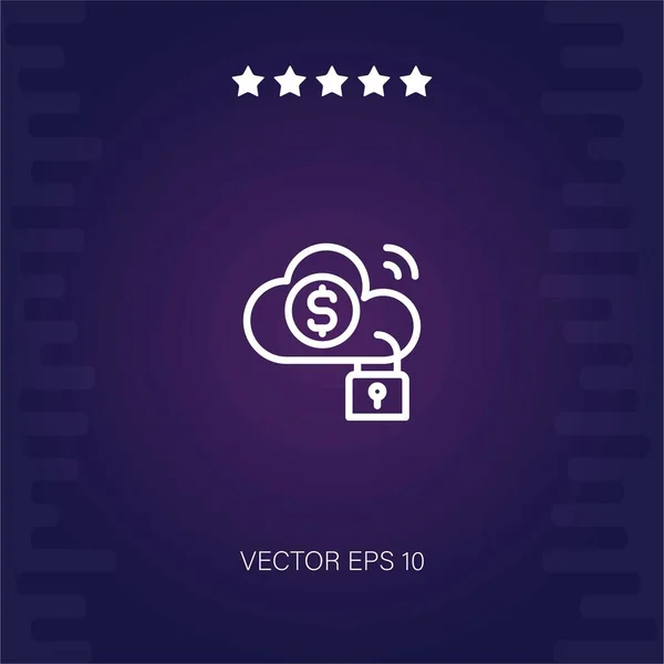 Иконка Вектора Облачного Банкинга — стоковый вектор