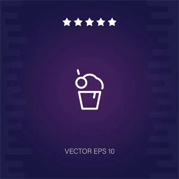 Horneado Muffin Vector Icono — Vector de stock