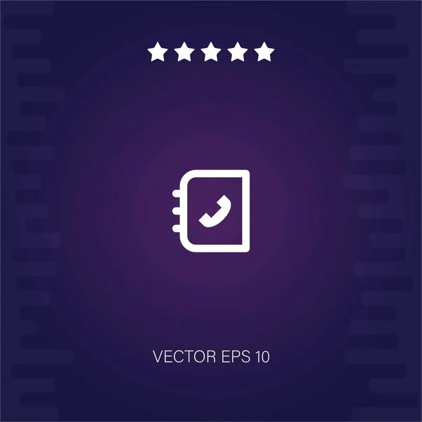 Teléfono Libro Vector Icono — Vector de stock