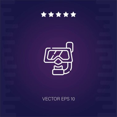 Şnorkelli vektör simgesi modern illüstrasyon