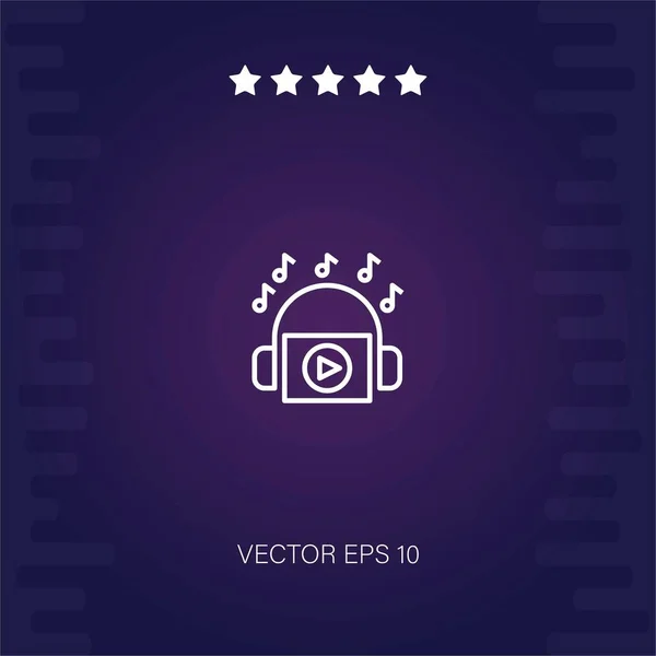 Reproductor Música Icono Vector Ilustración Moderna — Vector de stock