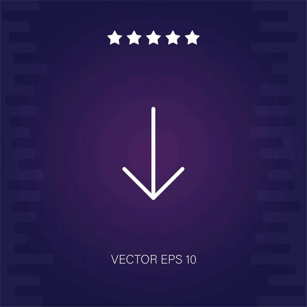 Abajo Icono Vector Ilustración Moderna — Vector de stock