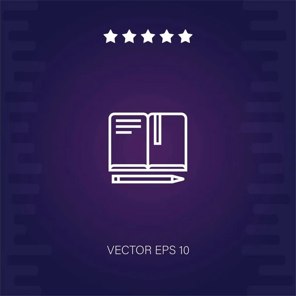 Buch Vektor Symbol Moderne Illustration — Stockvektor