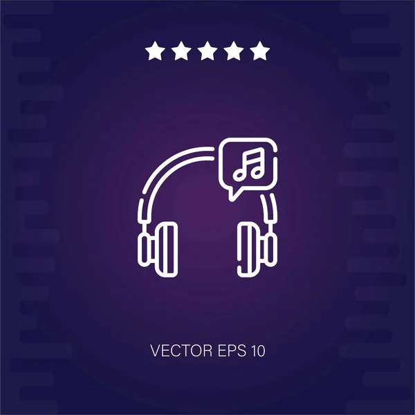 Headphones Vector Icon Modern Illustartion — Stock Vector
