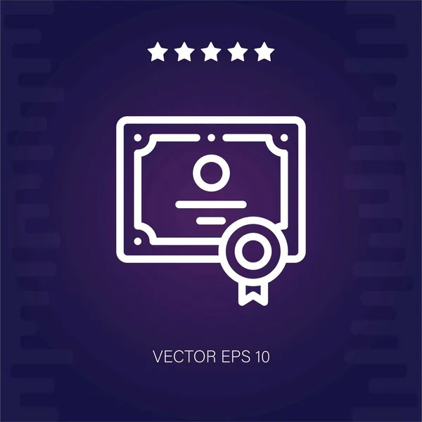 Certificado Vector Icono Moderno Illustartion — Vector de stock
