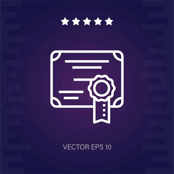 Certificación Vector Icono Moderno Illustartion — Vector de stock