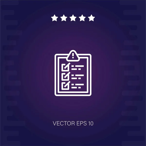 Checklista Vektor Ikon Modern Illustartion — Stock vektor