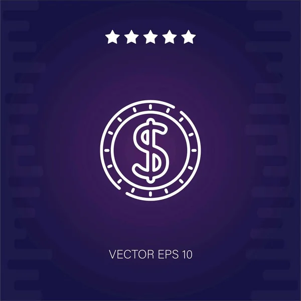 Ícone Vetor Dólar Ilustração Moderna — Vetor de Stock
