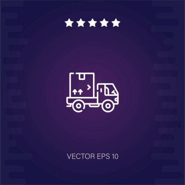 dağıtım kamyonu vektör simgesi modern illüstrasyon