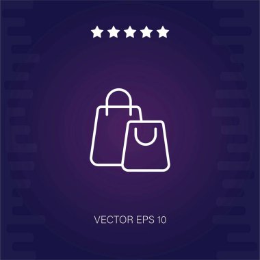 Alışveriş poşeti vektör simgesi modern illüstrasyon