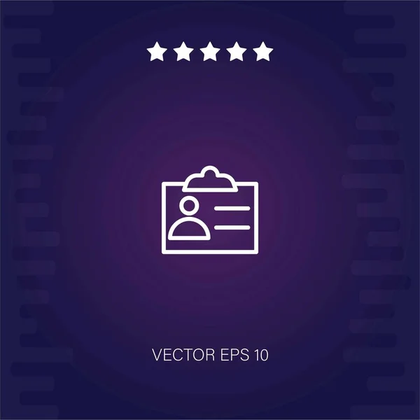 Tarjeta Identificación Vector Icono Ilustración Moderna — Vector de stock