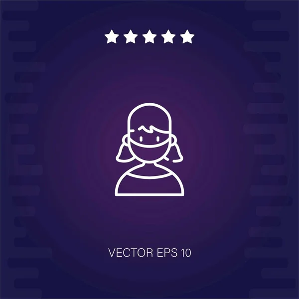 Lány Vektor Ikon Modern Illusztráció — Stock Vector