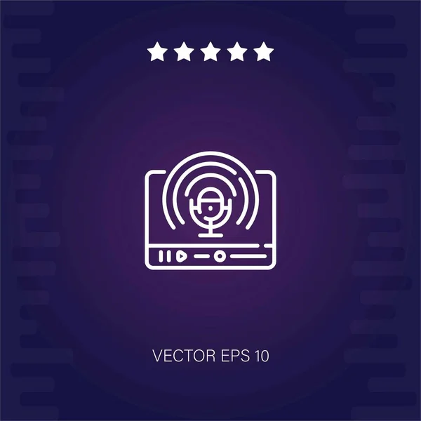 Podcast Vector Icono Ilustración Moderna — Vector de stock