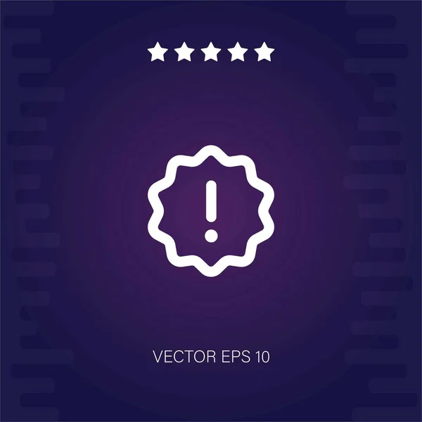 Icono Vector Alerta Ilustración Moderna — Vector de stock