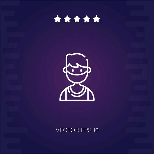 Fiú Vektor Ikon Modern Illusztráció — Stock Vector