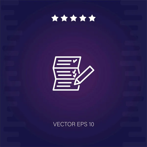 Lista Vektor Ikon Modern Illustration — Stock vektor