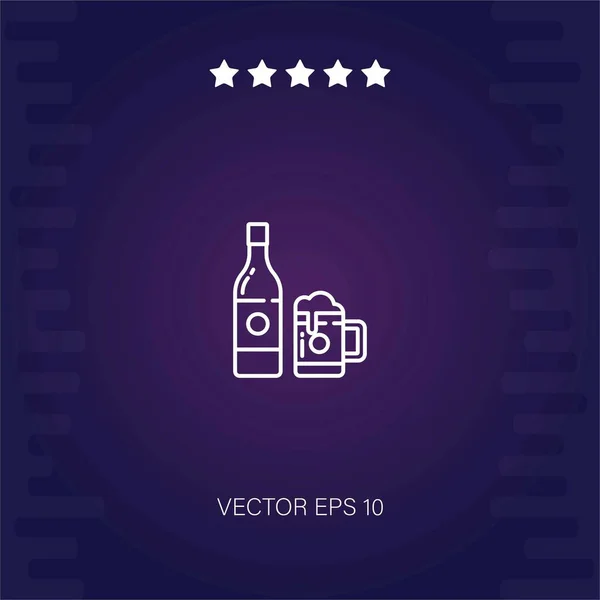 Ícone Vetor Cerveja Ilustrador Moderno — Vetor de Stock