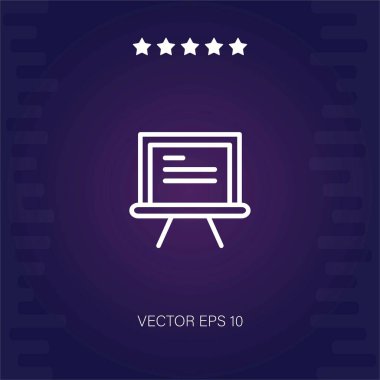 beyaz tahta vektör simgesi modern illüstrasyon