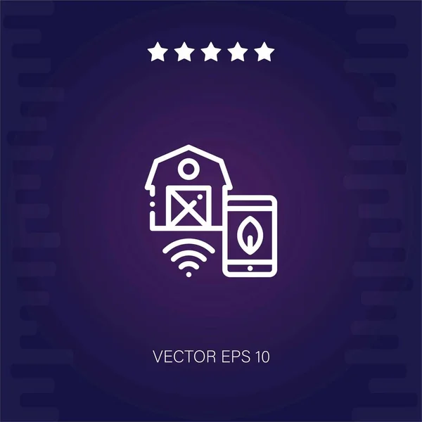 Inteligente Granja Vector Icono Ilustración Moderna — Vector de stock