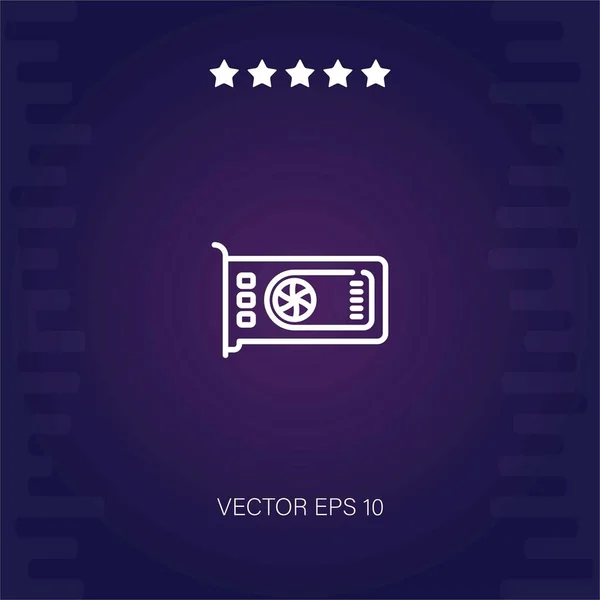 Tarjeta Vídeo Icono Vector Ilustración Moderna — Vector de stock