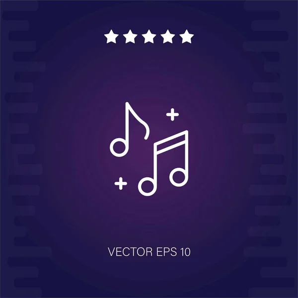 Icono Vector Música Ilustración Moderna — Vector de stock