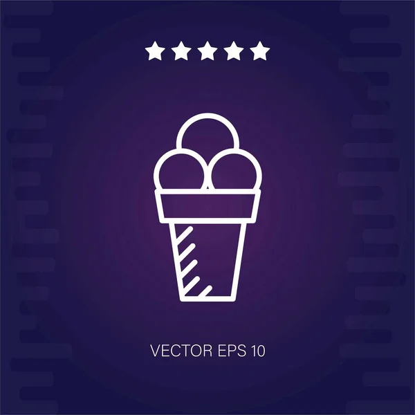 Tres Bola Helado Vector Icono Ilustración Moderna — Vector de stock