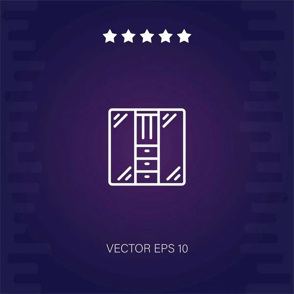 Kleiderschrank Vektor Symbol Moderne Illustration — Stockvektor