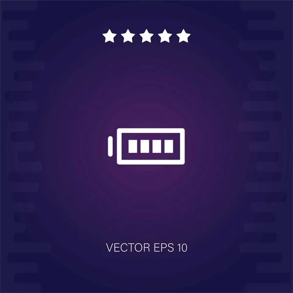 Ícone Vetor Bateria Completa Ilustração Moderna — Vetor de Stock