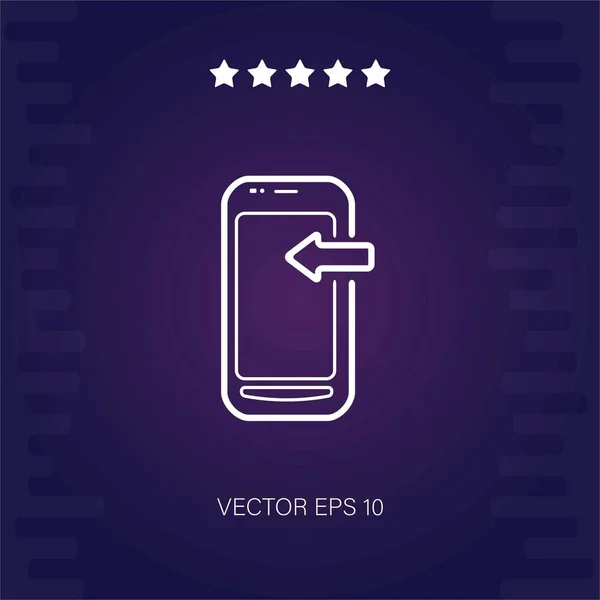 Teléfono Móvil Con Signo Flecha Apuntando Izquierda Icono Vector Ilustración — Vector de stock