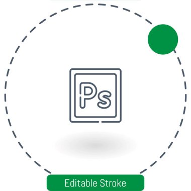 Photoshop vektör simgesi düzenlenebilir çizgi simgeleri web ve mobil için