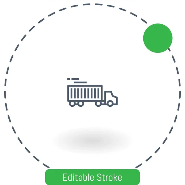Иконки Вектора Грузовика Редактируемые Контуры Штрихов Веб Мобильных Устройств — стоковый вектор