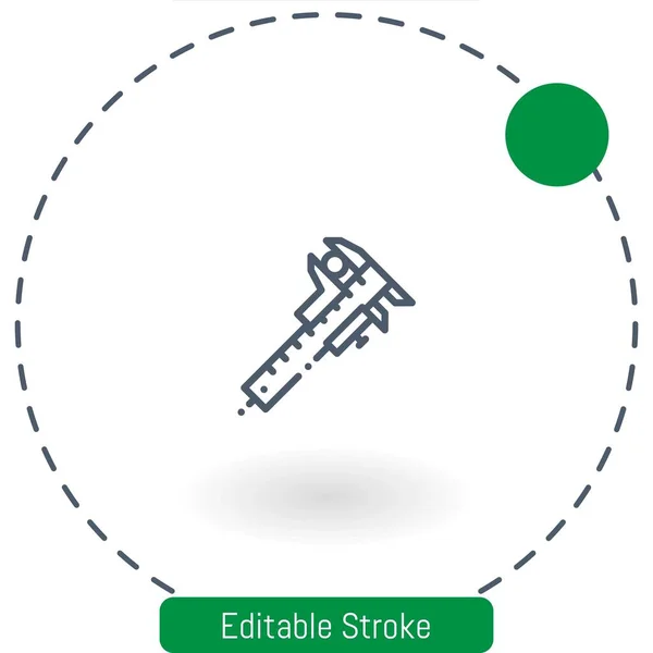 Caliper Vector Icon Editable Stroke Outline Icons Web Mobile — 스톡 벡터