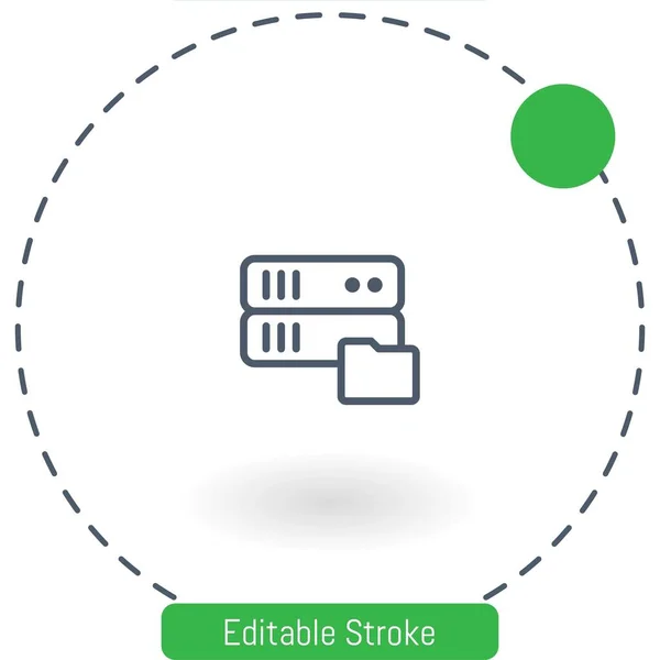 Server Vektor Ikon Redigerbar Stroke Kontur Ikoner För Webb Och — Stock vektor