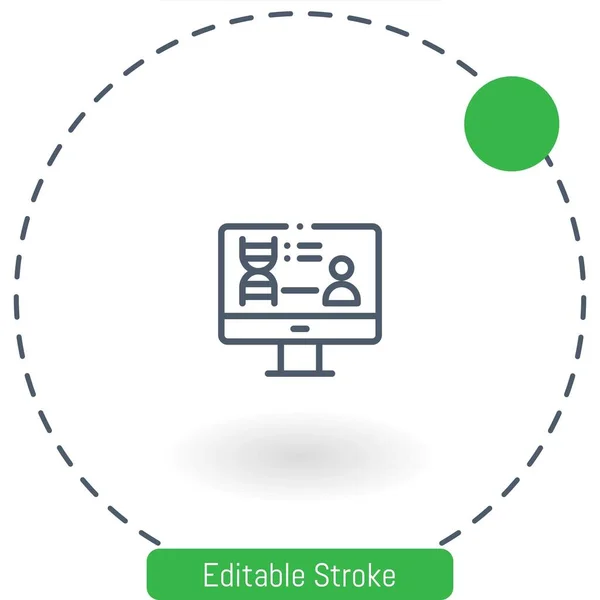 Ícone Vetor Computador Ícones Esboço Curso Editável Para Web Celular —  Vetores de Stock