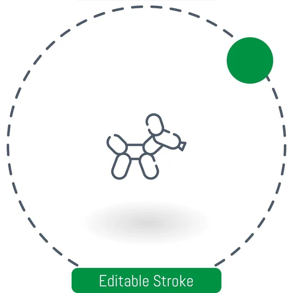 Balloon Dog Vector Icon Editable Stroke Outline Icons Web Mobile — Stock Vector