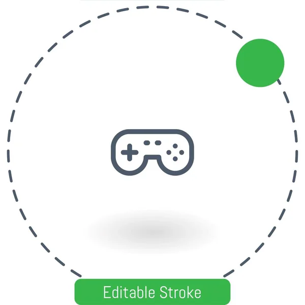 Icono Vector Gamepad Ícono Trazo Editable Iconos Contorno Para Web — Archivo Imágenes Vectoriales