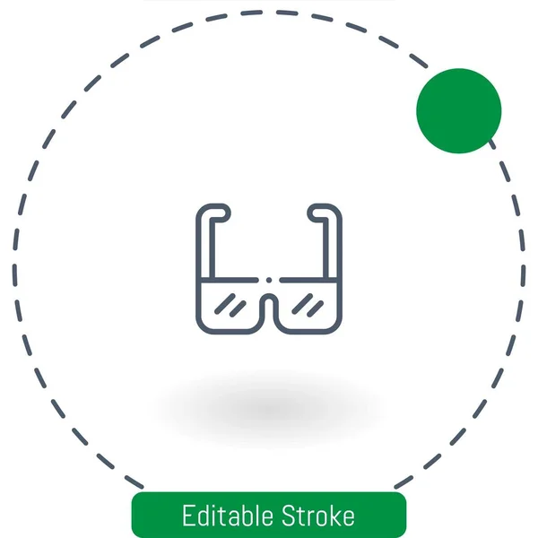 Sunglasses Vector Icon Editable Stroke Outline Icons Web Mobile — Stock Vector