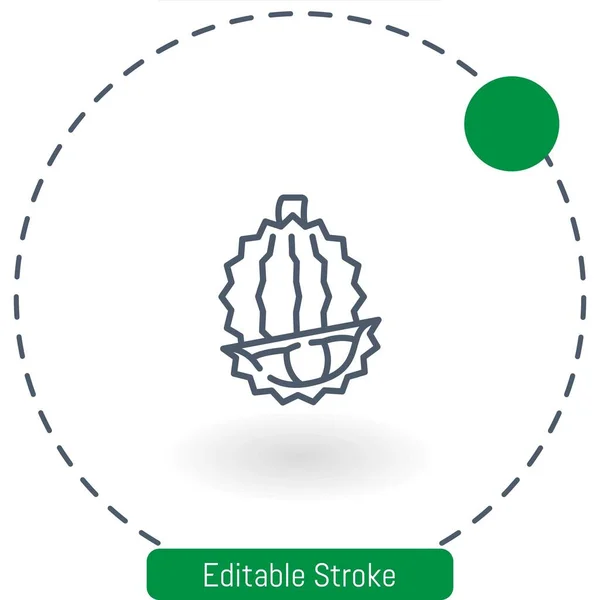 Durian Vector Icon Editable Stroke Outline Icons Web Mobile — Stock Vector