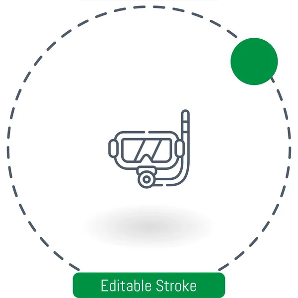 Esnórquel Icono Vectorial Iconos Contorno Carrera Editable Para Web Móvil — Vector de stock