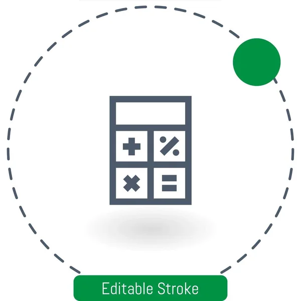 Calculator Vector Icon Editable Stroke Outline Icons Web Mobile — Stock Vector