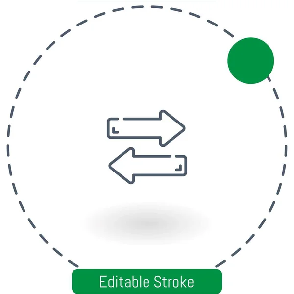 화살표 아이콘 Editable Stroke Outline 아이콘 Web Mobile — 스톡 벡터