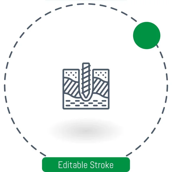 Drill Vector Icon Editable Stroke Outline Icons Web Mobile — Stock Vector